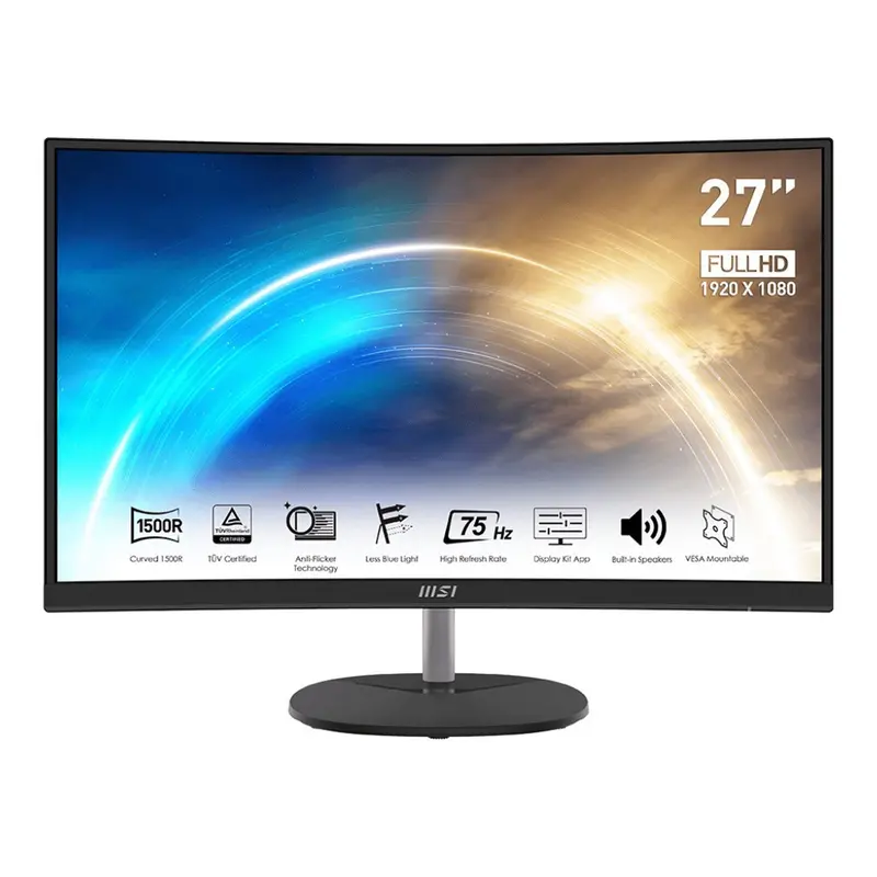 MSI Pro MP271CA 27-Inch Full HD Curved Monitor – 1500R, 16:9, Black