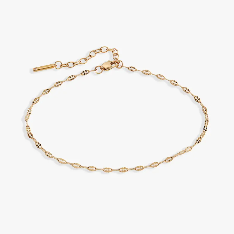Multi-Faceted Metallic Chain Anklet