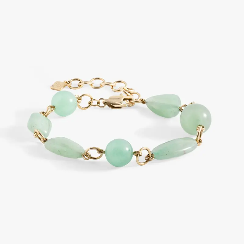 Natural Green Aventurine Beaded Gemstone Bracelet