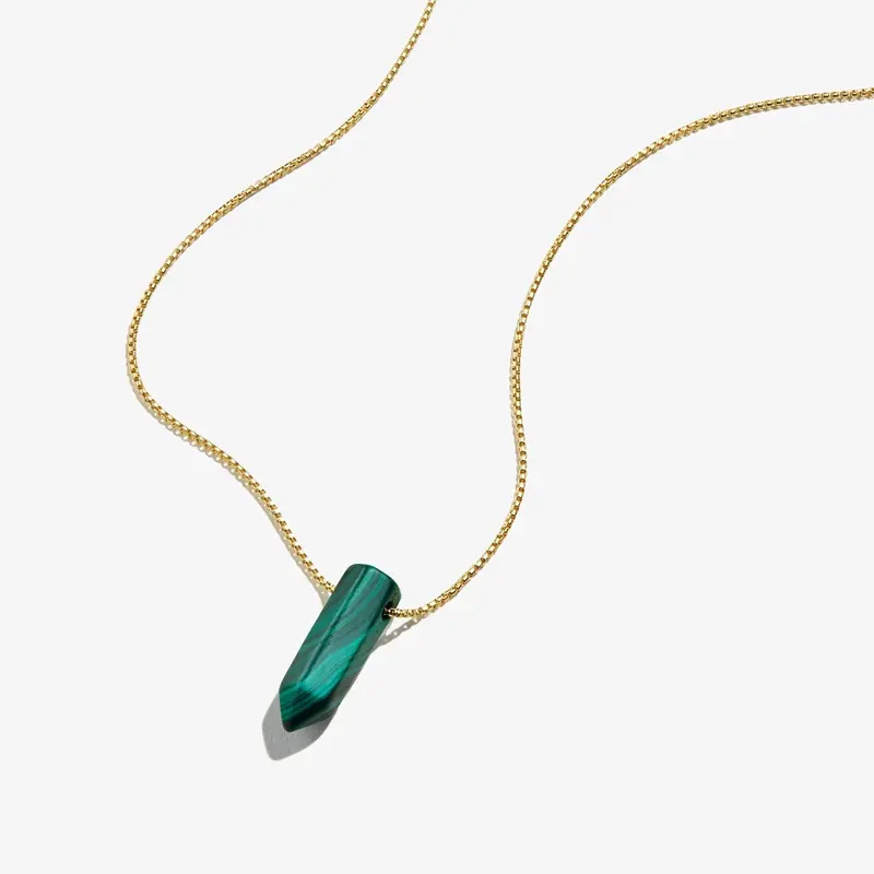 Natural Malachite Gemstone Pendant Necklace