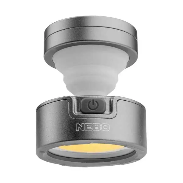 NEBO Poppy Puck — Gray 2-in-1 Pocket Light & Collapsible Lantern (NEB-LTN-0013)