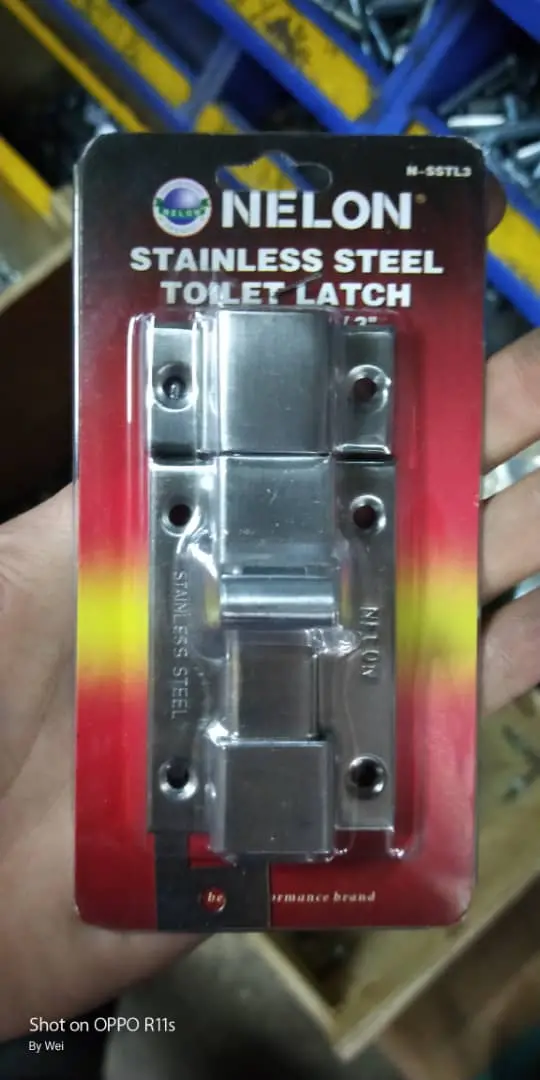 Nelon Stainless Steel Toilet Latch – 3-Inch Size, Corrosion-Resistant Locking Mechanism, Model LATCH-SSTL3
