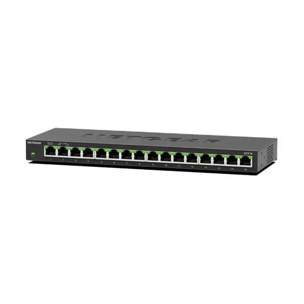 Netgear GS316-300NAS 16-Port Gigabit Unmanaged Ethernet Switch for Home & Office Use