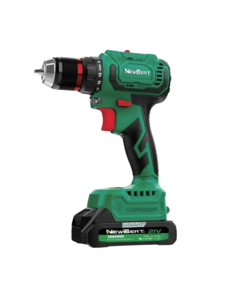 Newbeat NBT-CD-21B-BL Cordless Drill – 21V Brushless Motor, Includes Two Batteries & Charger