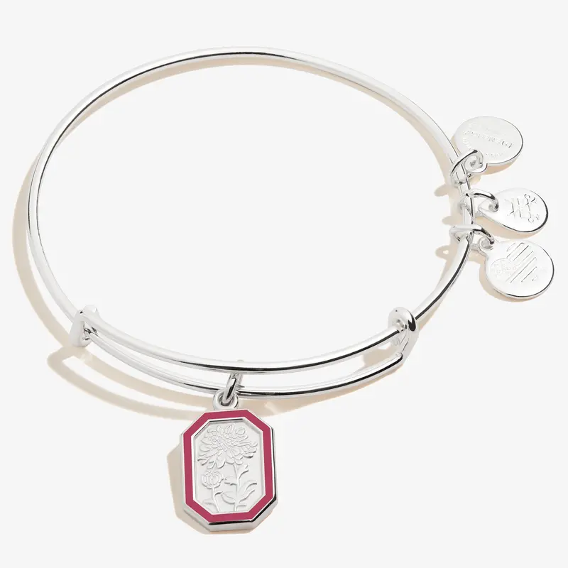November Birth Flower: Chrysanthemum Charm Bangle