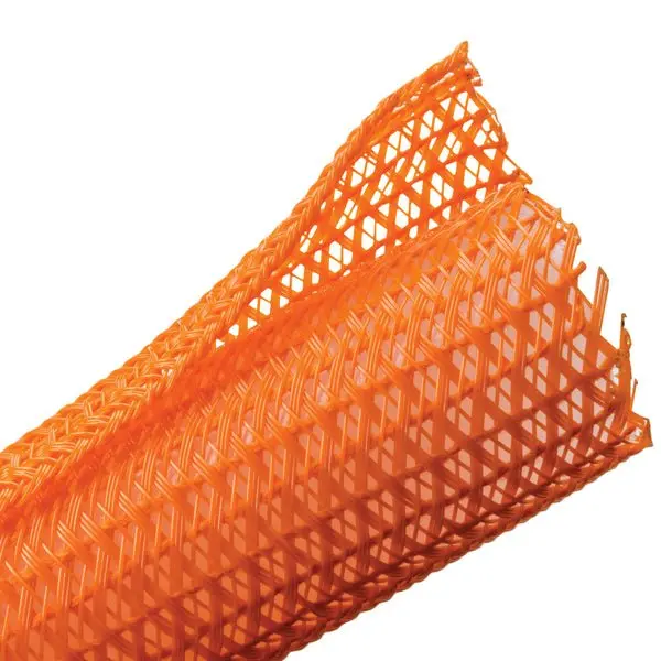 NTE 10-Foot Orange Braided Cable Wrap – 1/2″ Width, Self-Tightening