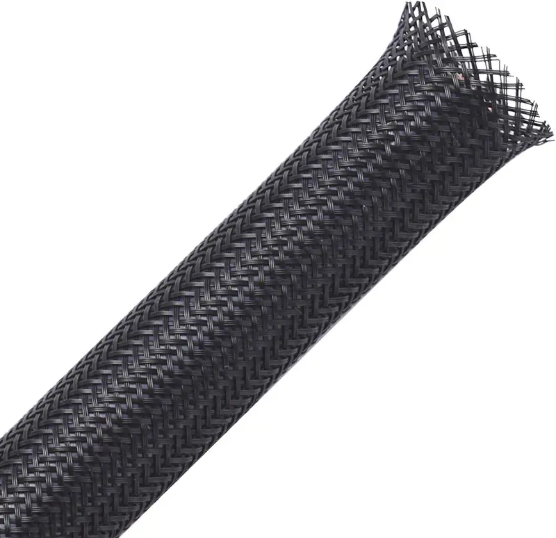 NTE Flame-Retardant Braided Expandable Sleeving – 1/2-Inch ID, Black, Sold by the Foot (04-ESNF-500)