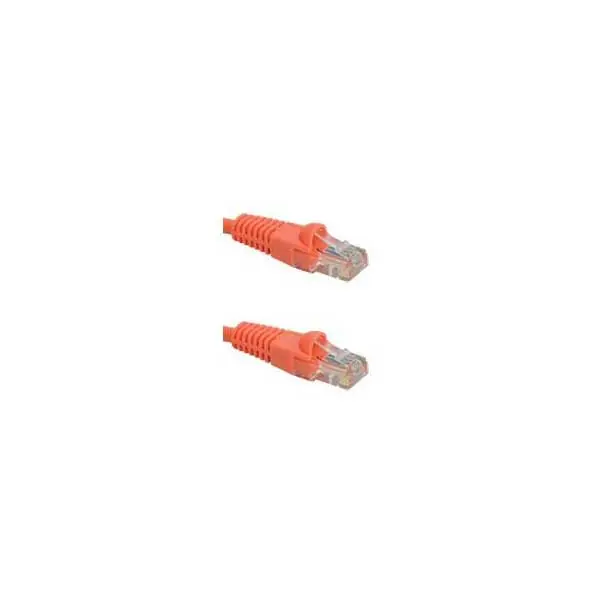 Orange Cat5e Booted Patch Cable – 1 ft Mini Ethernet Patch Cord