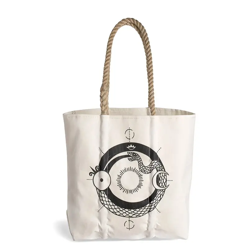 Ouroboros Ocean-Inspired Canvas Tote Bag