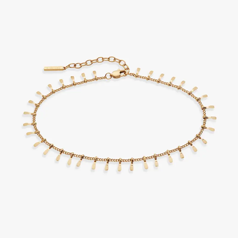 Paddle-Style Tassel Accent Chain Anklet