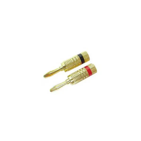Pair of Gold-Plated Banana Plugs – One Red, One Black