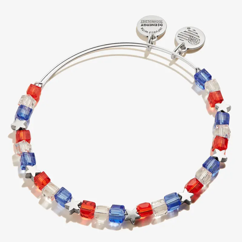 Patriotic USA-Themed Beaded Bangle