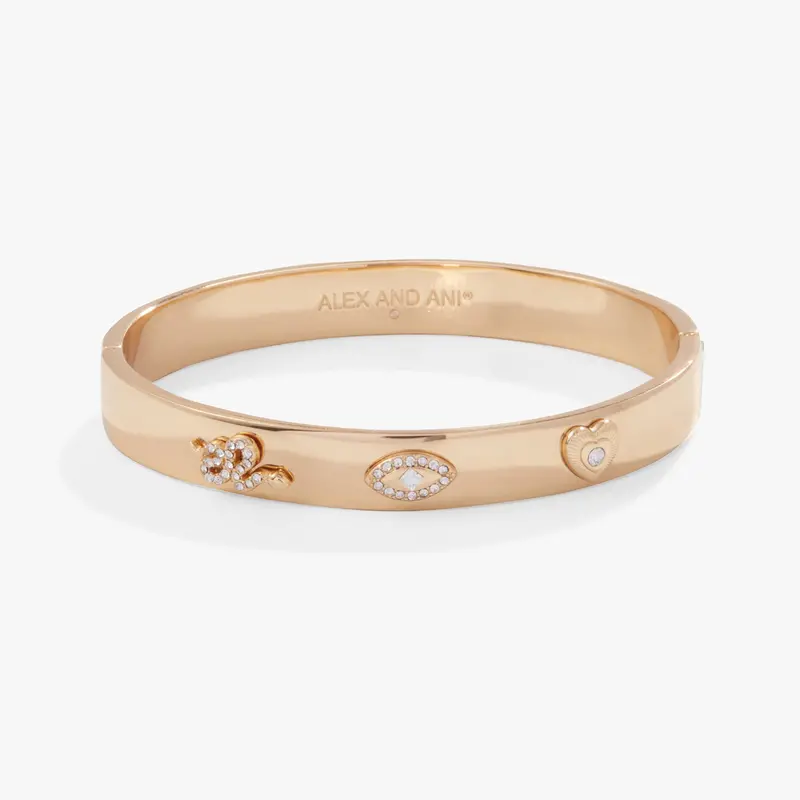 Pavé Evil Eye Hinged Bangle Bracelet