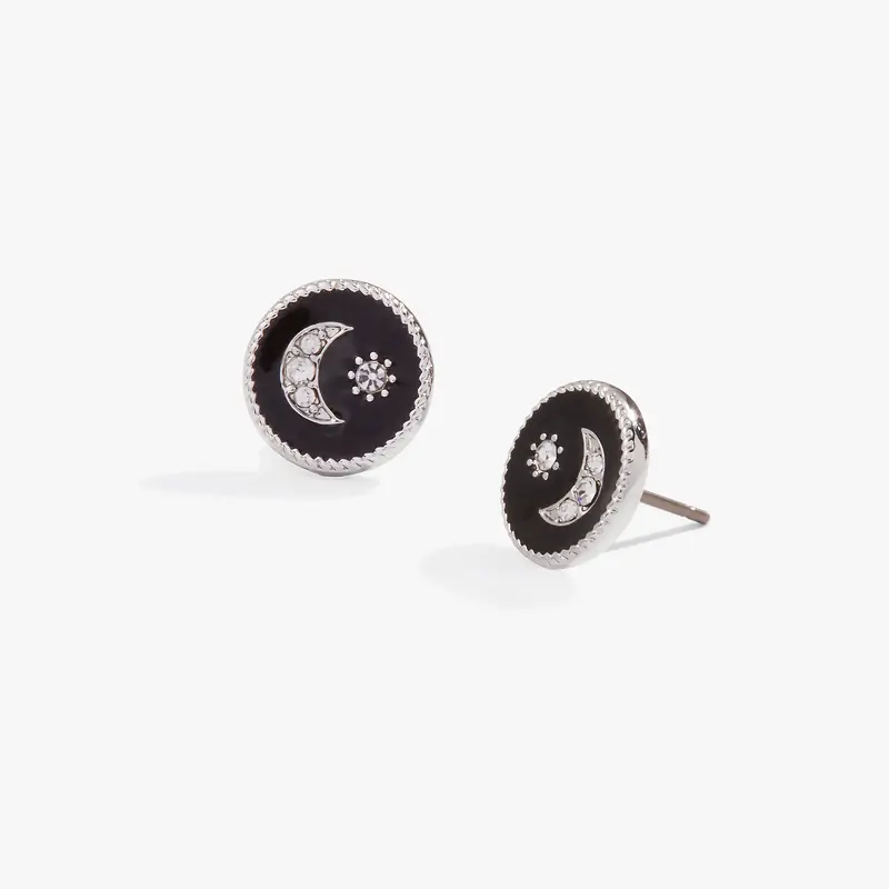 Pavé-Set Celestial Motif Earrings