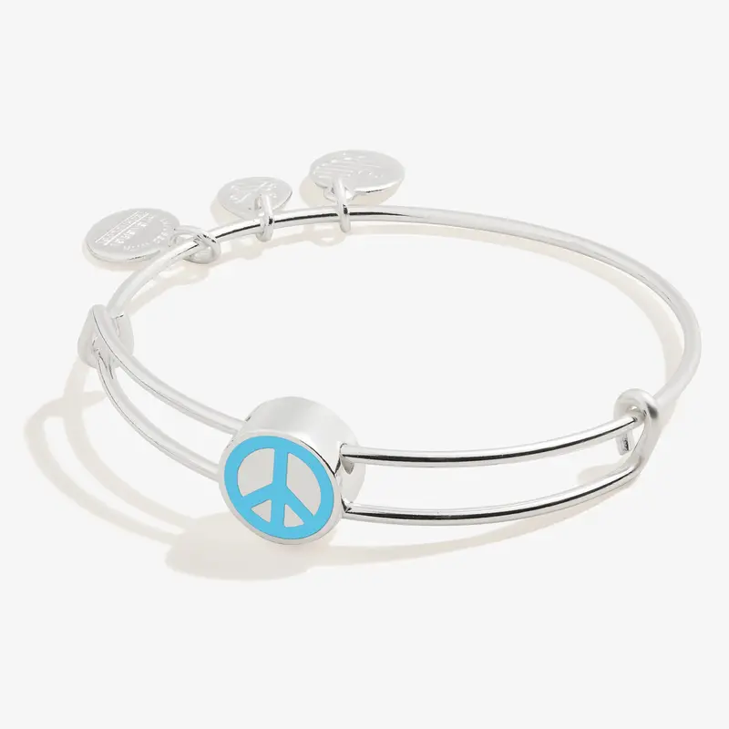 Peace Symbol Inline Charm Bangle