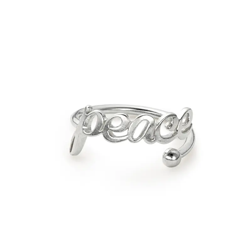 Peace Symbol Ring Wrap Accent Band