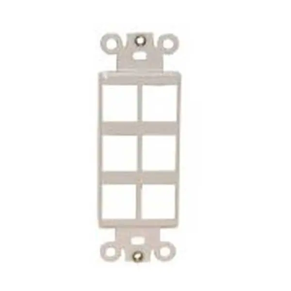 Philmore LKG72-5056 White 6-Port Keystone Wallplate Insert (Single-Gang)