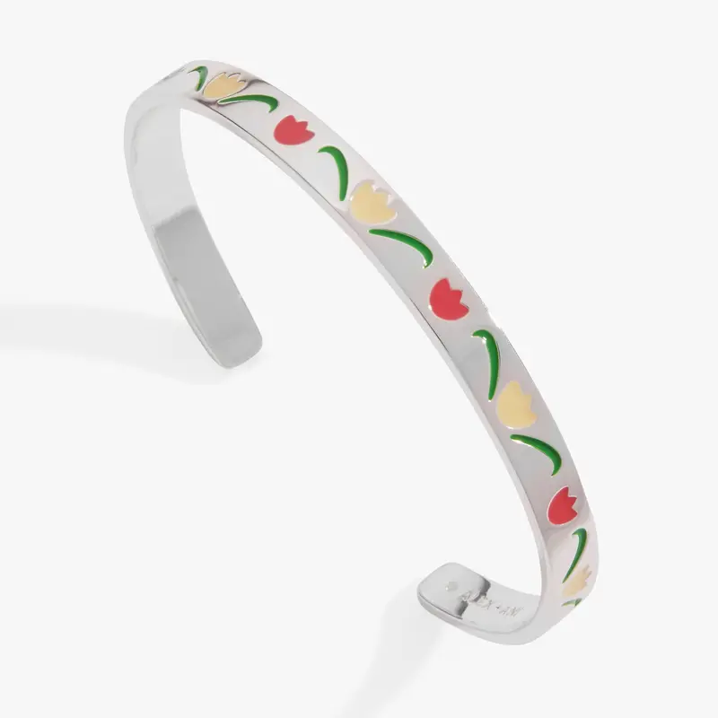 ‘Planted in Love, Grown in Grace’ Tulip Cuff Bracelet