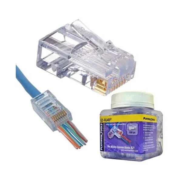 Platinum Tools EZ-RJ45 Cat6 Connector Jar – 100-Unit Bulk Supply