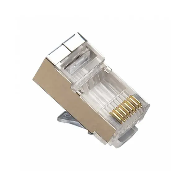 Platinum Tools High-Performance Shielded CAT5e RJ45 Connectors (8P8C) – Round Solid, 3-Prong, 10-Count Clamshell