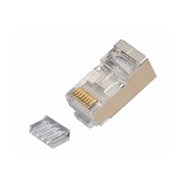 Platinum Tools Shielded CAT6 RJ45 Connector – Two-Piece Design with Liner, EMI-Resistant (100-Pack)