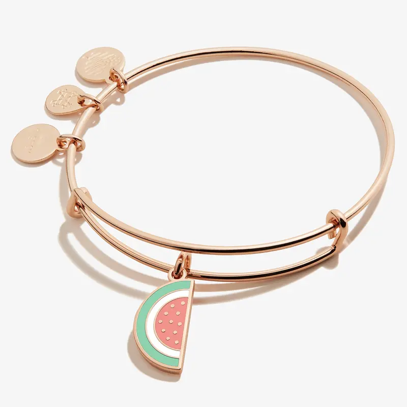 Playful Watermelon Slice Charm Bangle