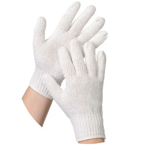 Premium White Cotton Work Gloves – 700g Weight, 12-Pair Pack