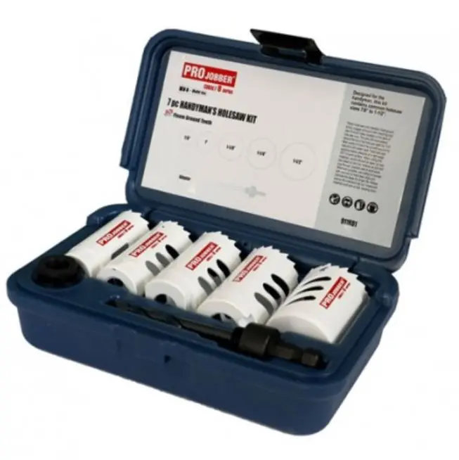 Projobber Handyman’s Hole Saw Kit – 7-Piece, 7/8″ to 1-1/2″ (Model: 085-67-K01)