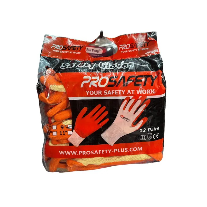 Prosafe GLOVE-COR-PRO Orange Cotton Work Gloves – Comfortable, Durable Palm Grip for Daily Tasks