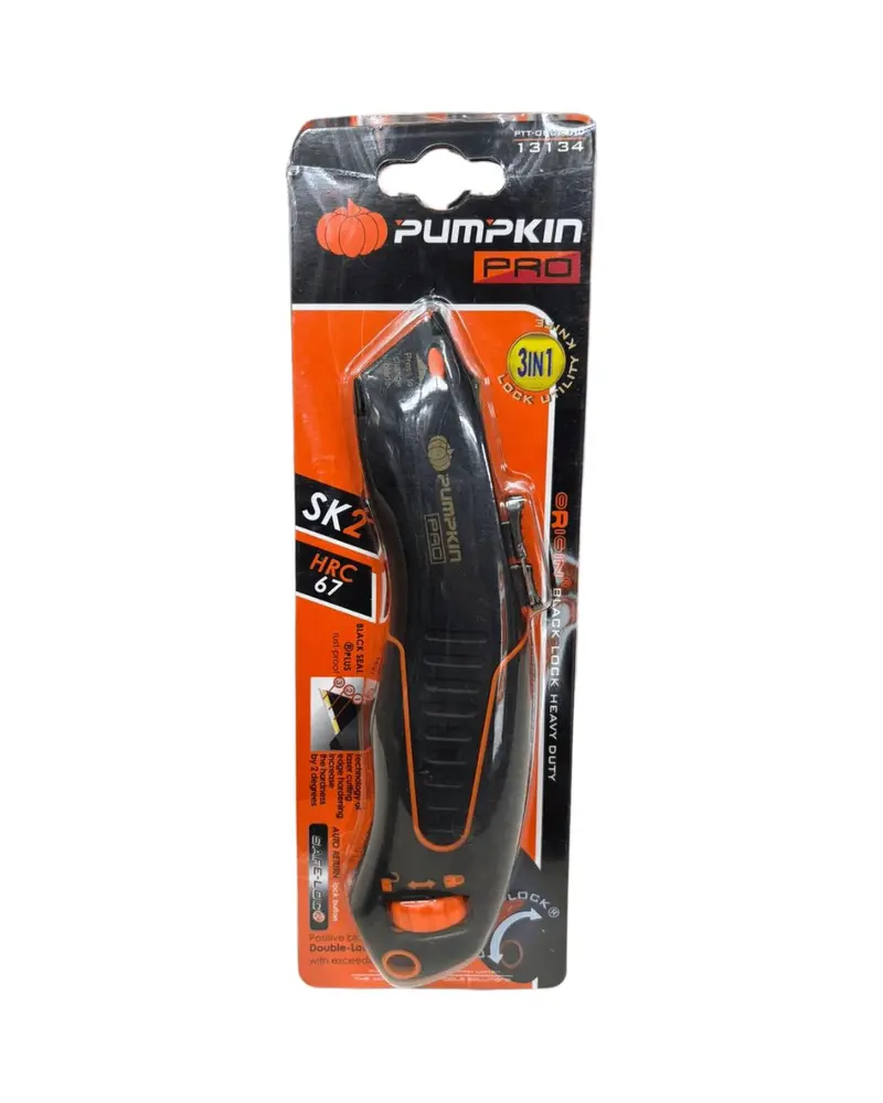 Pumpkin Pro Origin 3-in-1 Heavy-Duty Utility Knife – Black Lock Mechanism