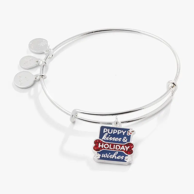Puppy Kisses and Holiday Wishes Charm Bangle Set