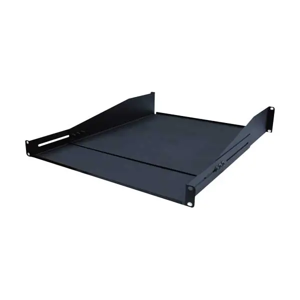 Quest Manufacturing 2RU Adjustable Dual-Mount Shelf – 19-Inch Non-Vented, Black