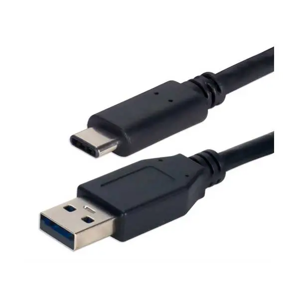 QVS USB-C to USB-A 2.0 Cable — 1-Meter Nylon-Braided Sync & Charging Cable (CC2231-1M)