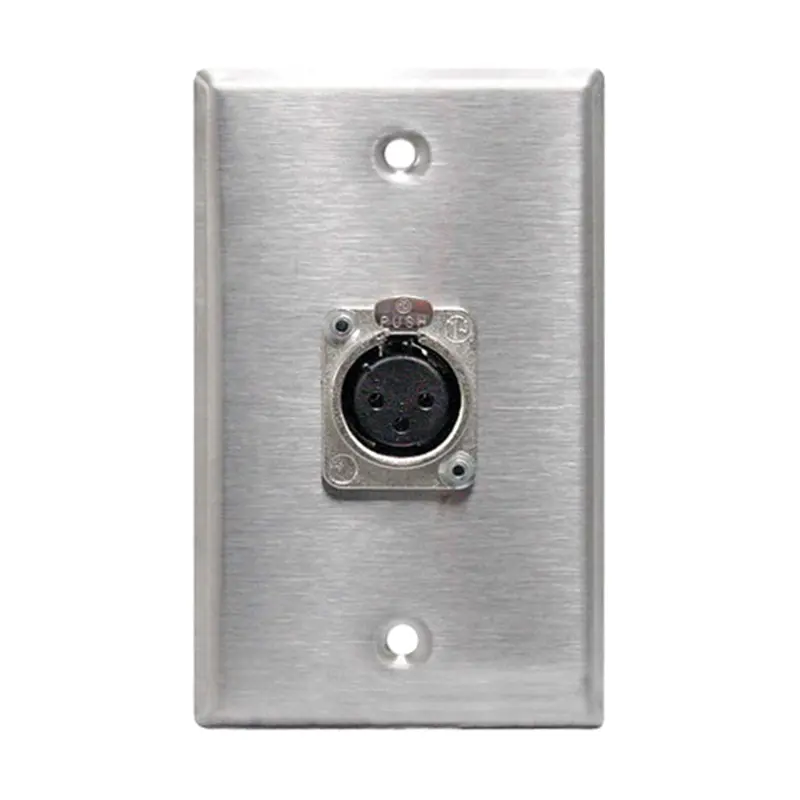 RapcoHorizon SP-1DFN Single-Gang Anodized Aluminum Wall Plate with Female XLR Port