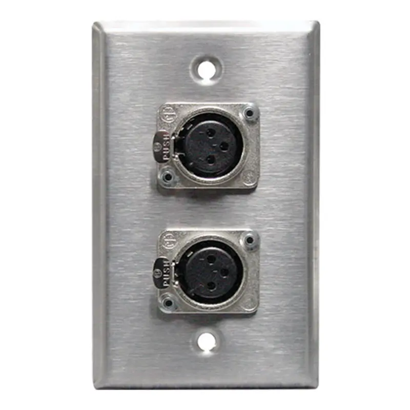 RapcoHorizon SP-2DFN Dual XLR Single-Gang Wall Plate with Neutrik NC3FD-L-1 Connectors