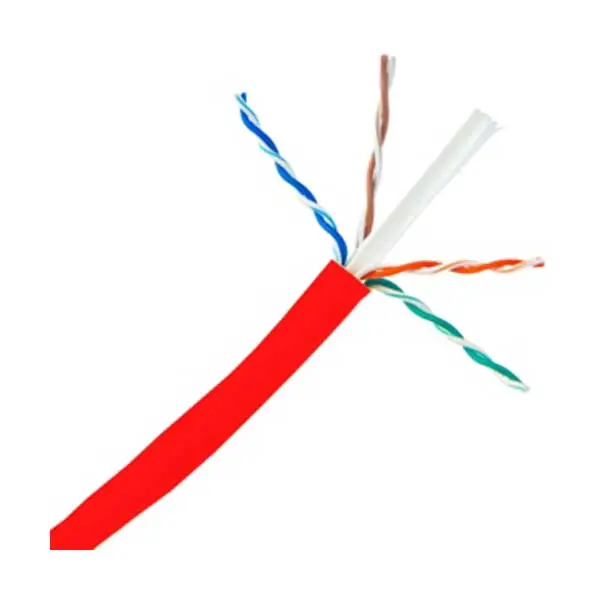 Red Cat6 Ethernet Cable – 23AWG, 4-Pair, 600MHz, PVC Jacket, 1000FT Box
