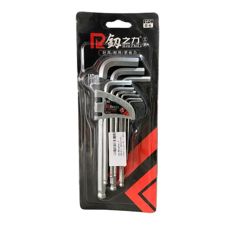 Renzhili 7-Inch Ball-End Hex Key Set (9-Piece, 1.5–10 mm) | HK-RENZHILI-7″