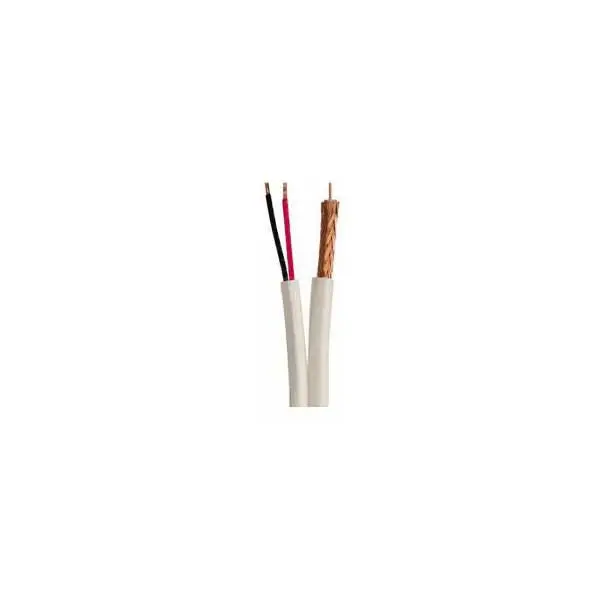 RG-59/U BC Plenum-Rated Siamese CCTV Cable – 1 Foot, 75Ω, 95% Braid, Dual 18AWG Conductors