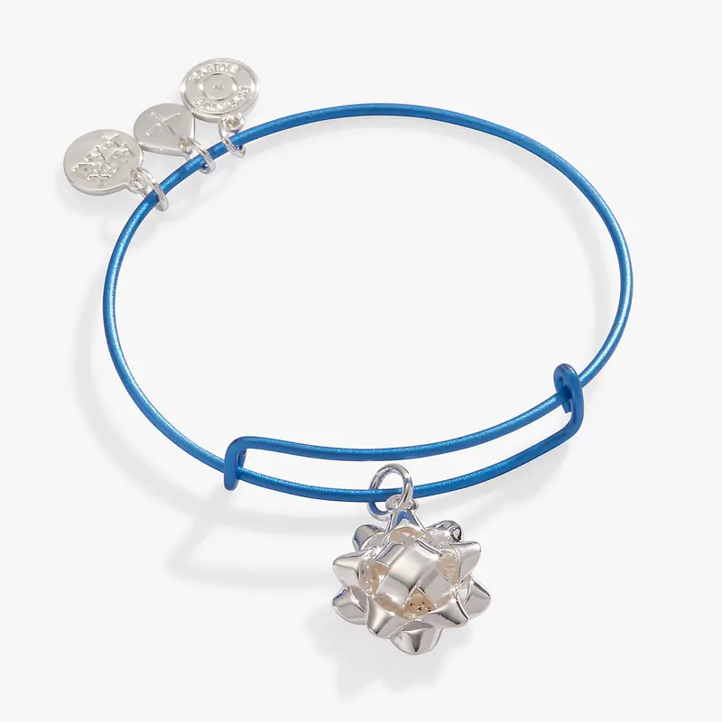 Ribbon Bow Accent Charm Bangle