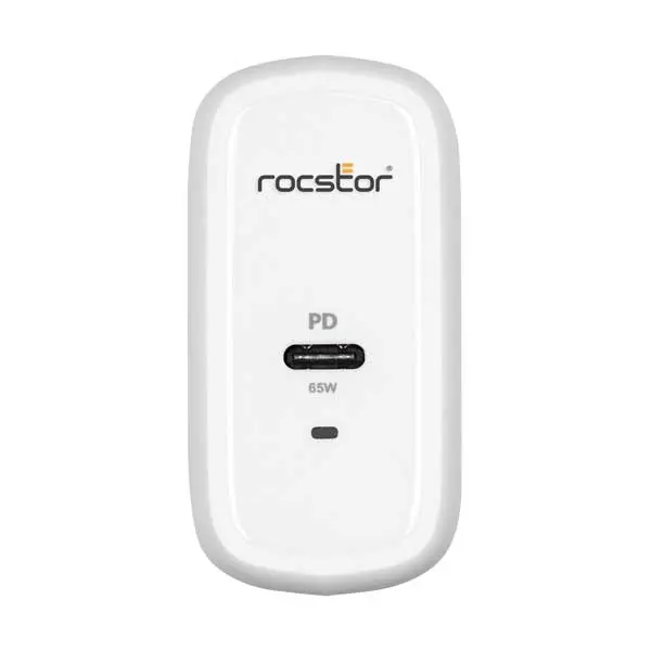 Rocstor Y10A246-W1 – 65W Smart USB-C Wall Charger (White)