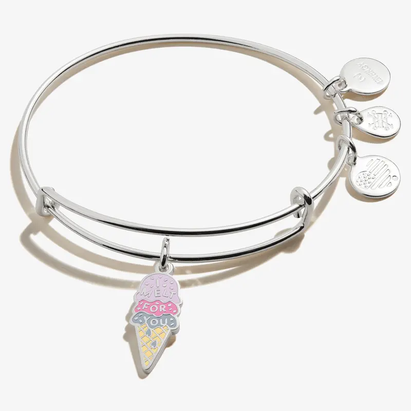 Romantic ‘I Melt for You’ Engraved Charm Bangle