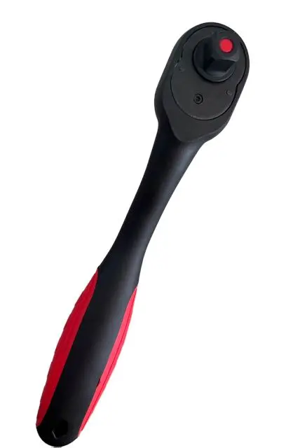 RW-YM-1/2″-CR 1/2-Inch 72-Tooth Auto Ratchet Wrench with Ergonomic Red Rubber Handle