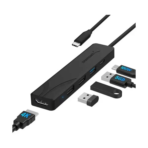 Sabrent HB-TC5P 5-Port USB-C Hub with Multi-Function Connectivity