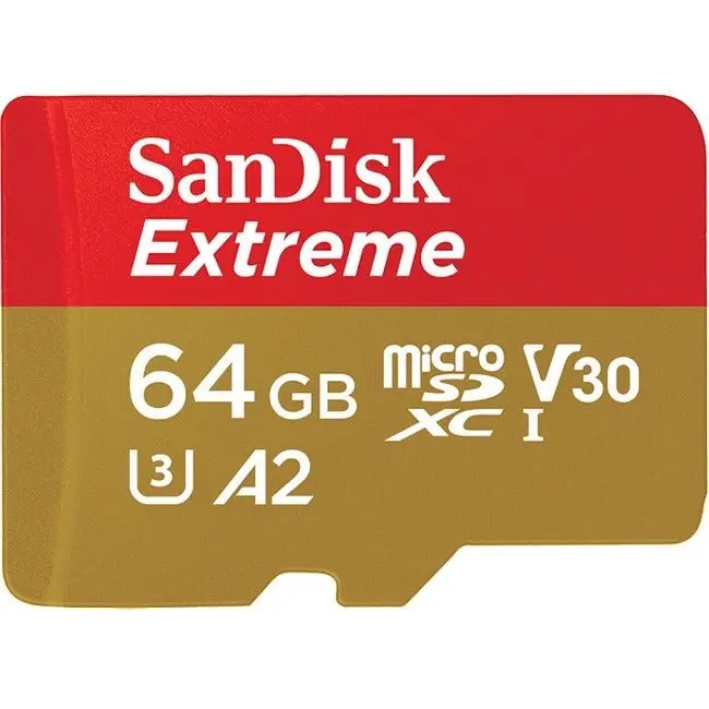 SanDisk Extreme microSDXC Card – 64GB, UHS-I U3, Class 10, Up to 160MB/s Read, for Action Cameras & Drones