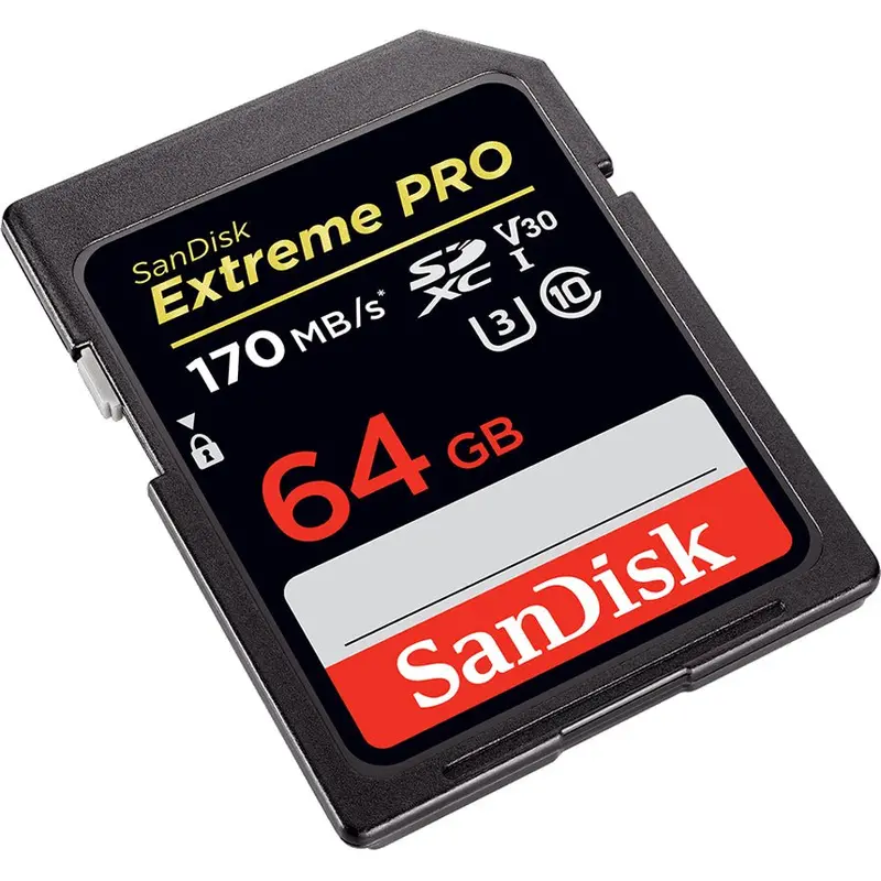 SanDisk Extreme PRO SDXC Card – 64GB, UHS-I V30, A2 App Performance, Up to 170MB/s Read