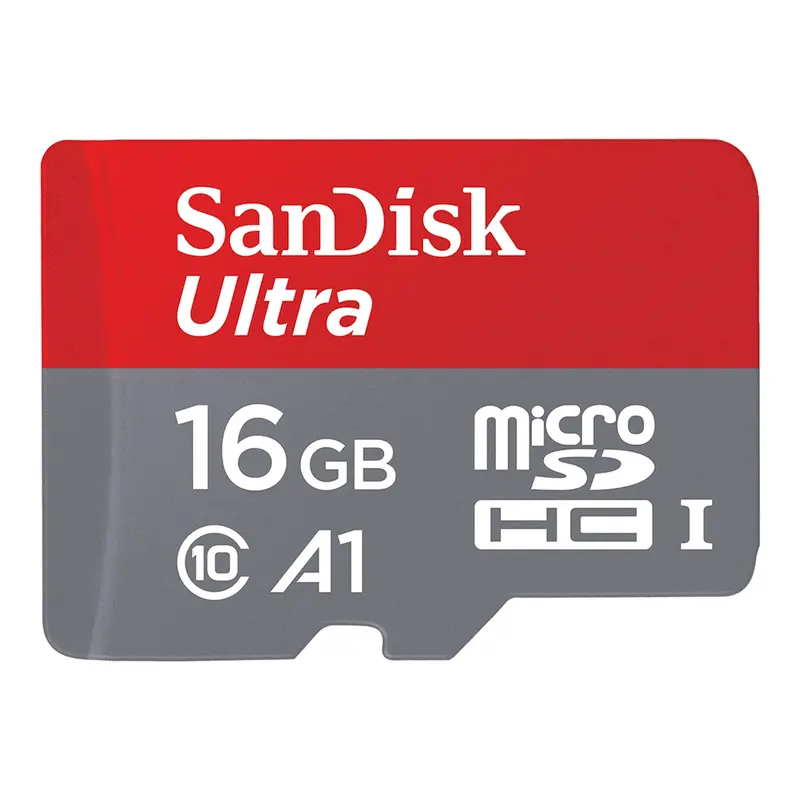 SanDisk Ultra microSDHC Card – 16GB with SD Adapter, UHS-I Speed Class 10 (SDSQUNC-016G-AN6MA)