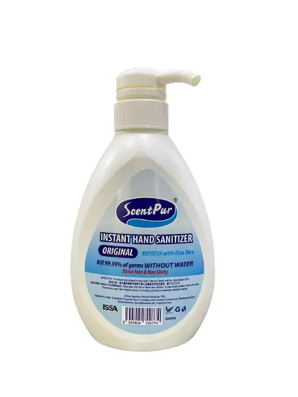 Scentpur Aloe Vera–Enriched Hand Sanitizer – Alcohol-Based, 500 mL Bottle | HS3-SP500ML