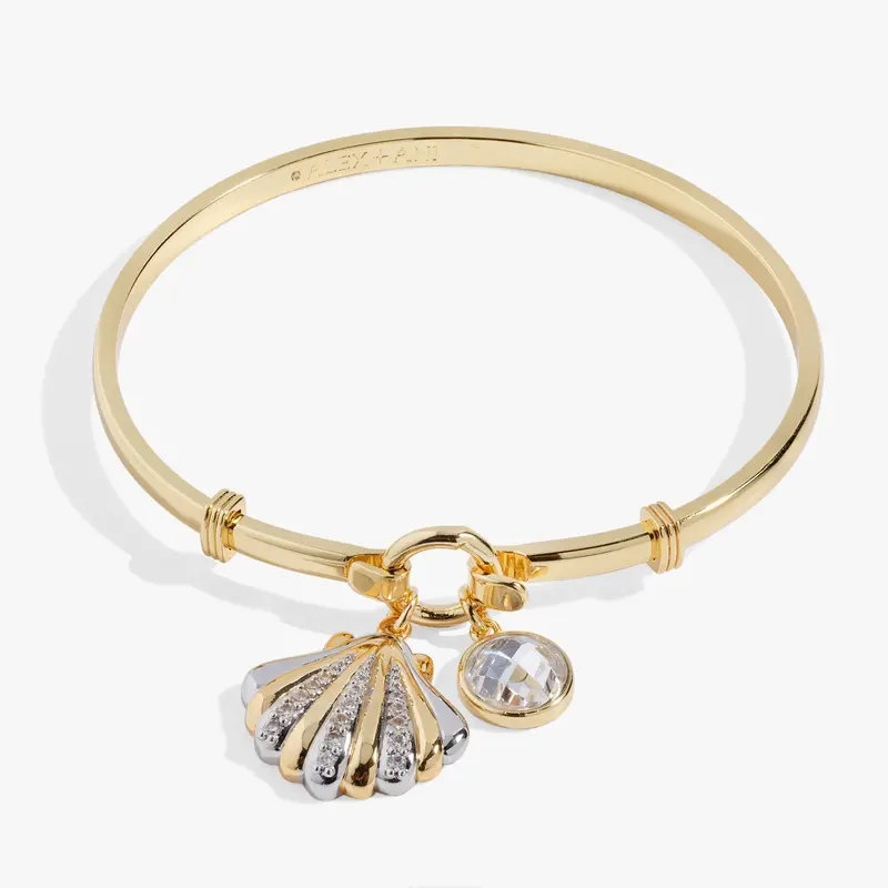 Seashell-Inspired Tension-Fit Bangle Bracelet