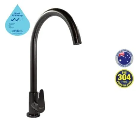 Selleys Gunmetal Kitchen Sink Tap – U-Shaped Spout, Modern Industrial Style (Model: SEY-S8023)