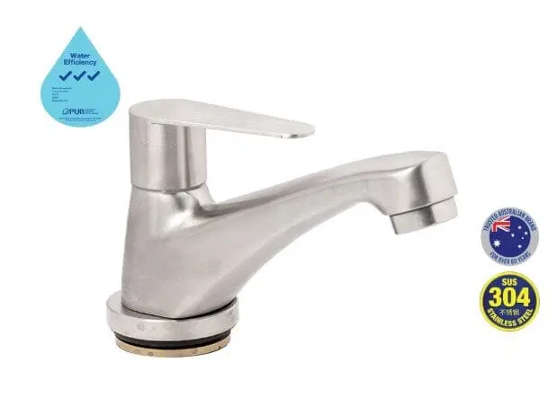 Selleys SUS304 Stainless Steel Basin Tap – Sleek Flat Handle Design | SEY-S6002